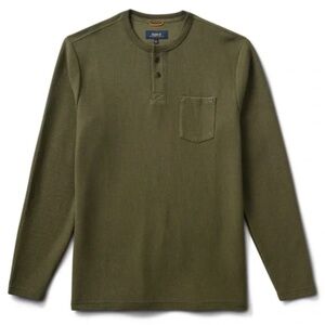 Roark Companion Long Sleeve Thick Thermal Henley Military Green Medium Gorpcore